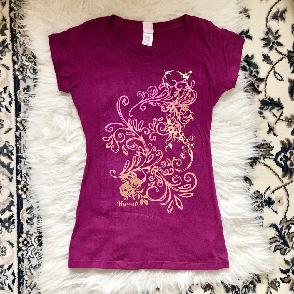 Women’s Size M Hawaiian Print D.Pink Tee
